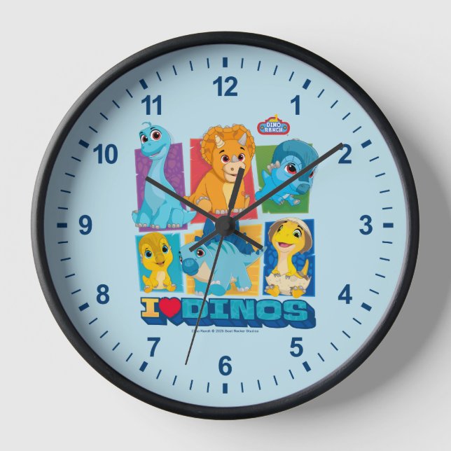 Dino Ranch | Fun & Colourful Dinosaur Clock (Front)