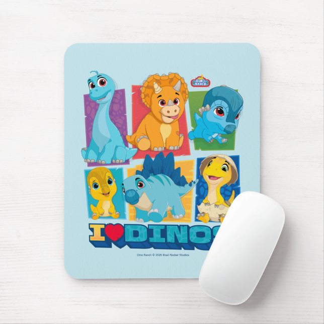 Dino Ranch | Fun & Colourful Dinosaur Mouse Pad (With Mouse)