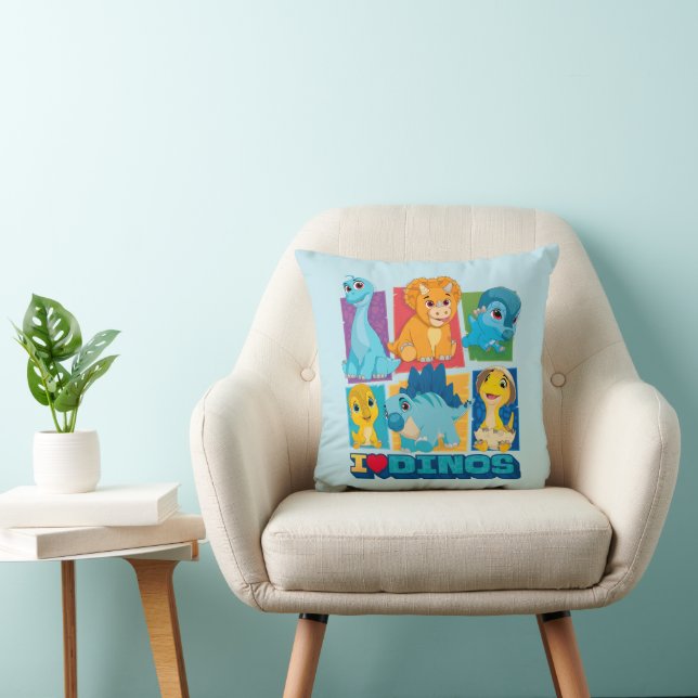 Dino Ranch | Fun & Colourful Dinosaur Throw Pillow (Chair)