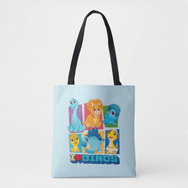 Dino Ranch | Fun & Colourful Dinosaur Tote Bag (Front)