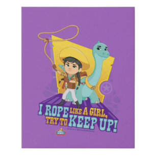 Dino Ranch   Min and Clover Faux Canvas Print