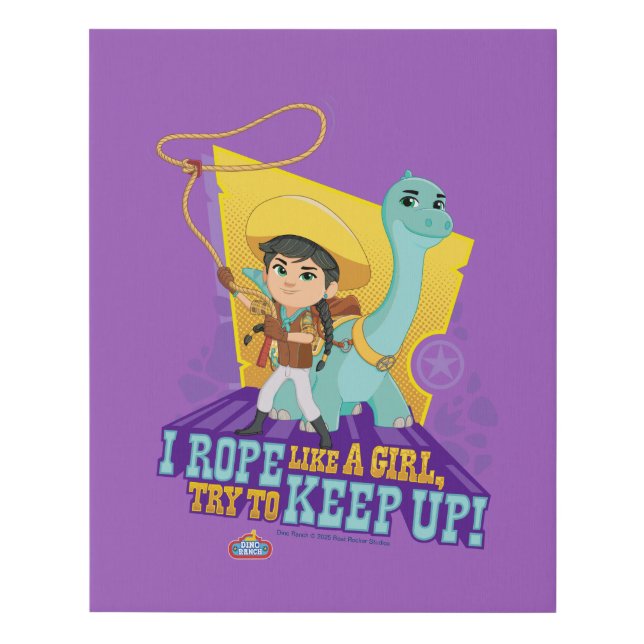 Dino Ranch | Min and Clover Faux Canvas Print (Front)