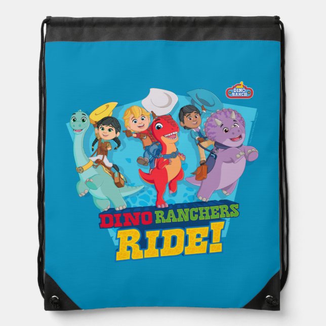 Dino Ranch | The Ranchers Ride! Drawstring Bag (Front)