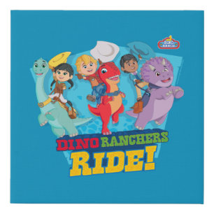 Dino Ranch The Ranchers Ride! Faux Canvas Print