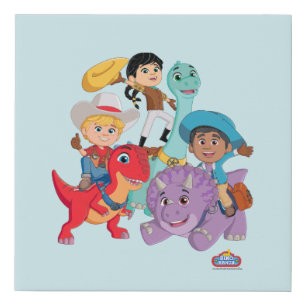 Dino Ranch Yee Haw! Faux Canvas Print