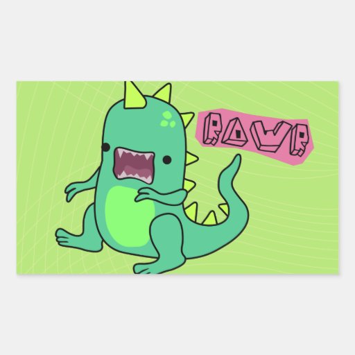 Dino Rawr Rectangular Sticker | Zazzle