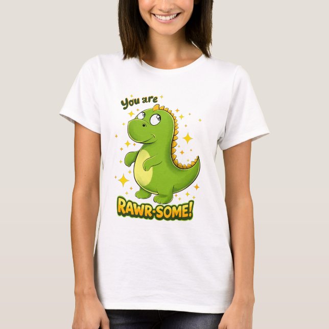 Dino RAWR-SOME Charm T-Shirt (Front)