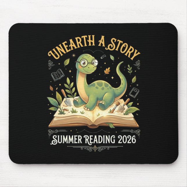Dino Reading Adventure Summer 2026 T Mouse Pad (Front)