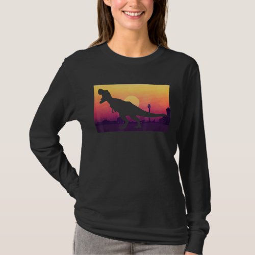 Dino Rex Sunset City T_Shirt