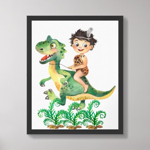 Dino Rider Framed Art