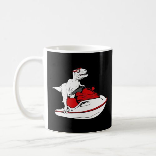Dino Riding Jetski With Heart Dinosaur Wearing A S Coffee Mug