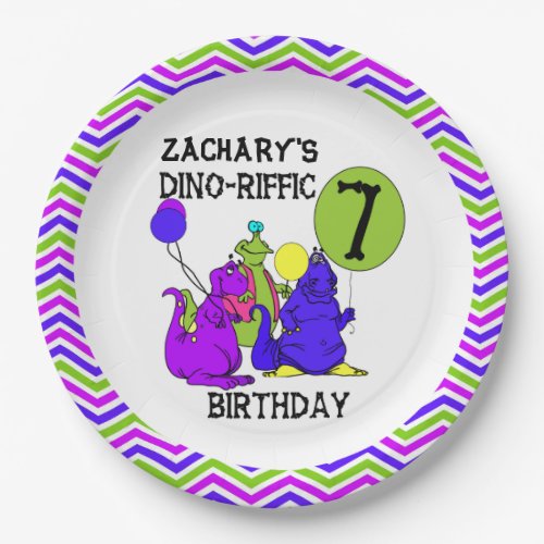 Dino_Riffic 7th Birthday Paper Plates