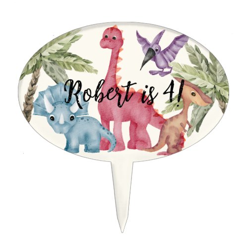 Dino_Rific Adventure Dinosaur Theme Birthday Cake Topper