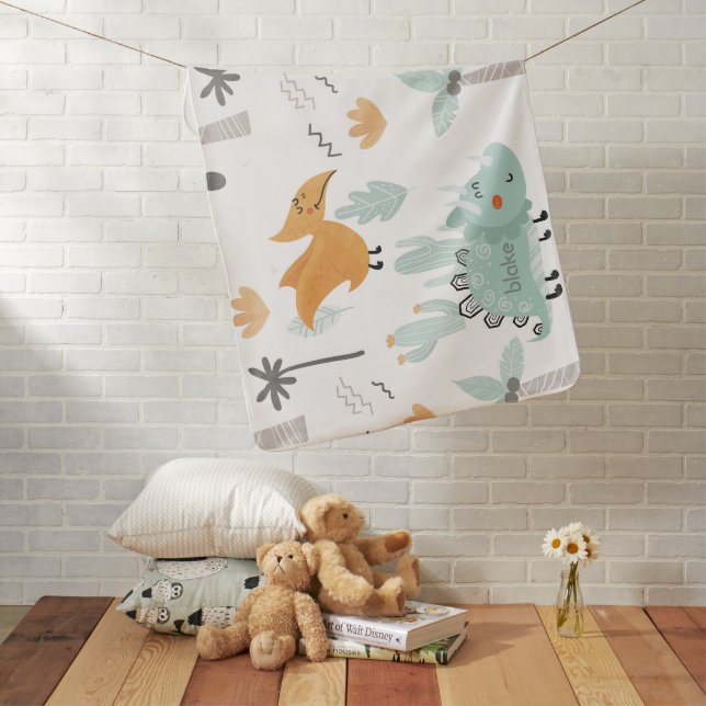 Dino-Rific Baby Blanket (In Situ)