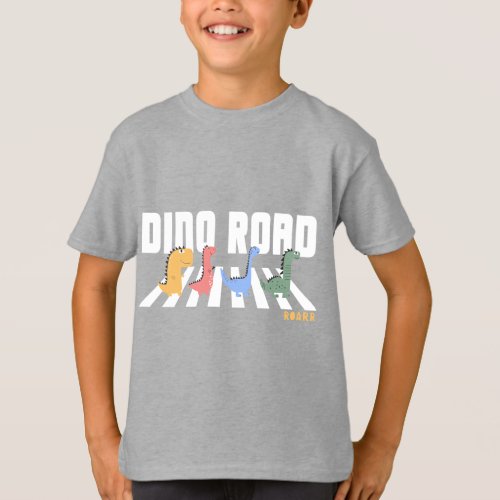 Dino Road Crossing Dinosaurs T_Shirt