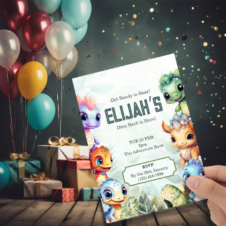 Dino Roar Birthday Bash Invitation