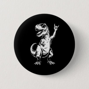 Dino Rock N Roll Rock Music Rock Dinosaur Men Wome Button
