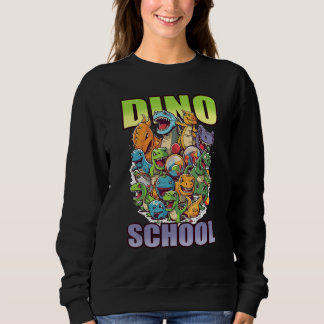 dino school cute graphic sweatshirt