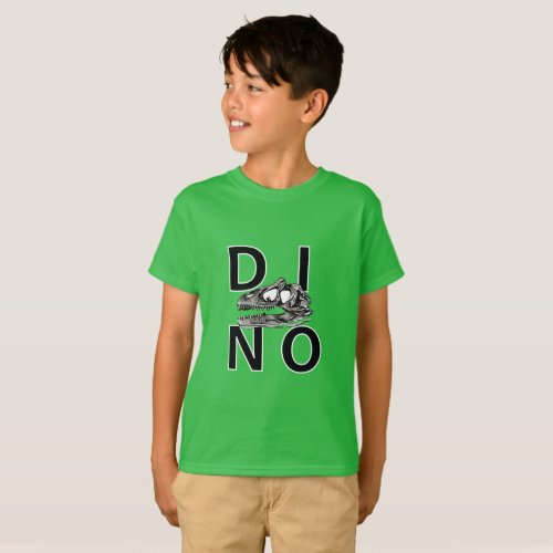 DINO _ Shamrock Green Kids Hanes TAGLESS T_Shirt