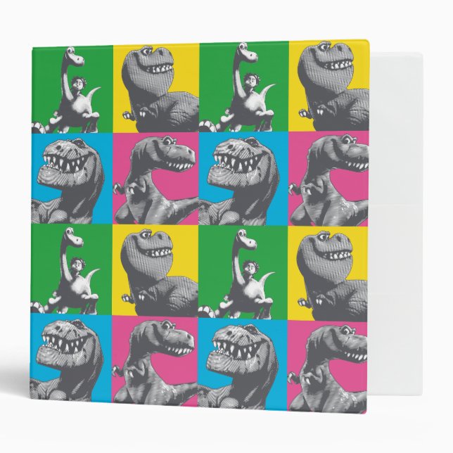 Dino Silhouette Four Square 3 Ring Binder (Front/Inside)