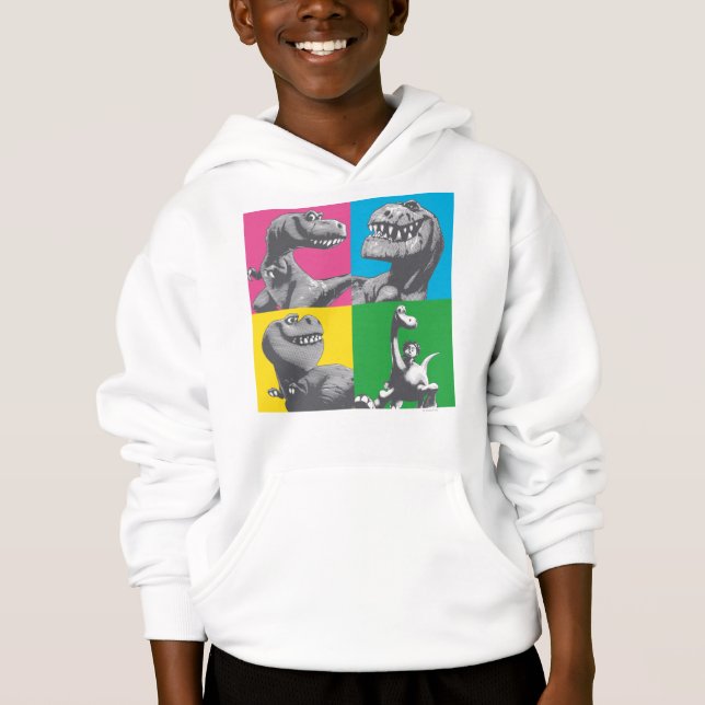 Dino Silhouette Four Square Hoodie (Front)