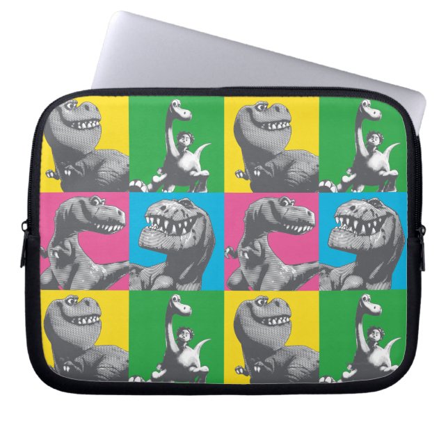 Dino Silhouette Four Square Laptop Sleeve (Front)