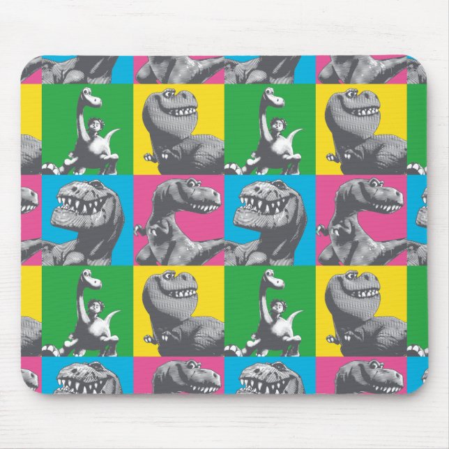 Dino Silhouette Four Square Mouse Pad (Front)