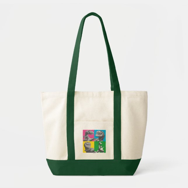 Dino Silhouette Four Square Tote Bag (Front)