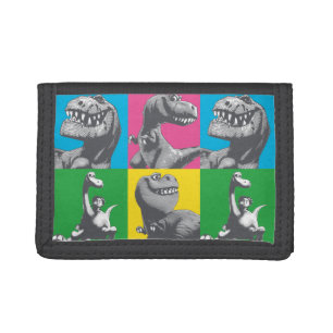 Dino Silhouette Four Square Tri-fold Wallet
