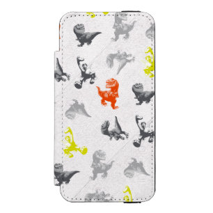 Dino Silhouette Pattern Wallet Case For iPhone SE/5/5s