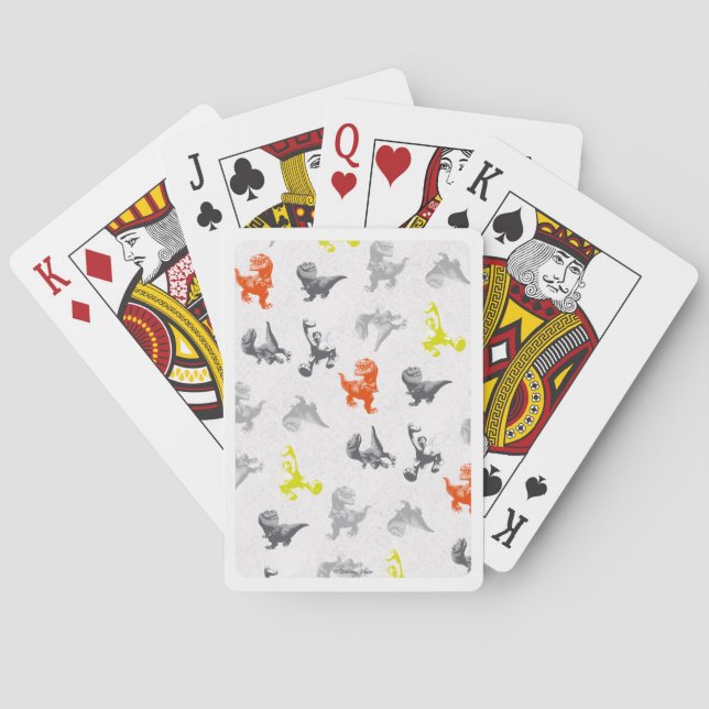 Dino Silhouette Pattern Playing Cards (Back)