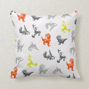 Dino Silhouette Pattern Throw Pillow