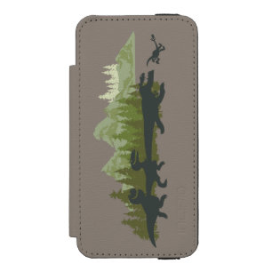 Dino Silhouettes Running Wallet Case For iPhone SE/5/5s