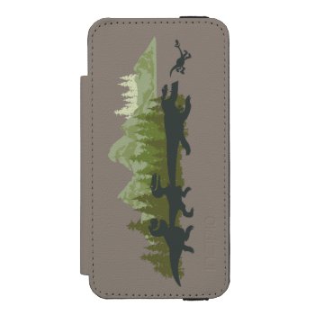 Dino Silhouettes Running Wallet Case For Iphone Se/5/5s by gooddinosaur at Zazzle