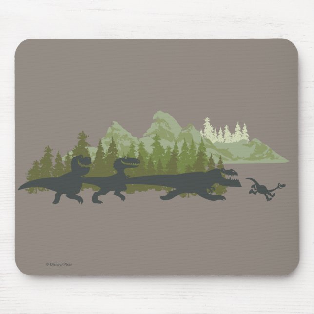 Dino Silhouettes Running Mouse Pad (Front)