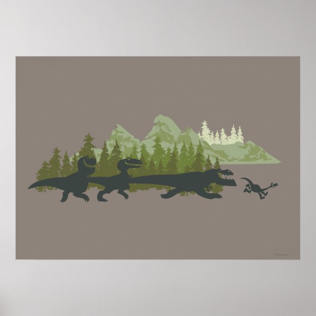 Dino Silhouettes Running Poster (Front)