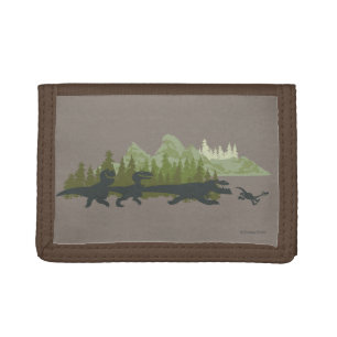 Dino Silhouettes Running Tri-fold Wallet