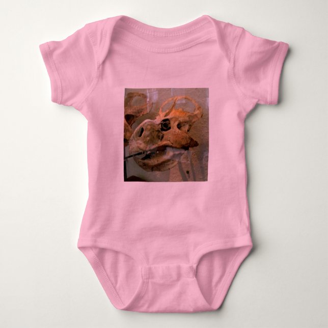 Dino Skull Oil Painting Baby Bodysuit (Front)