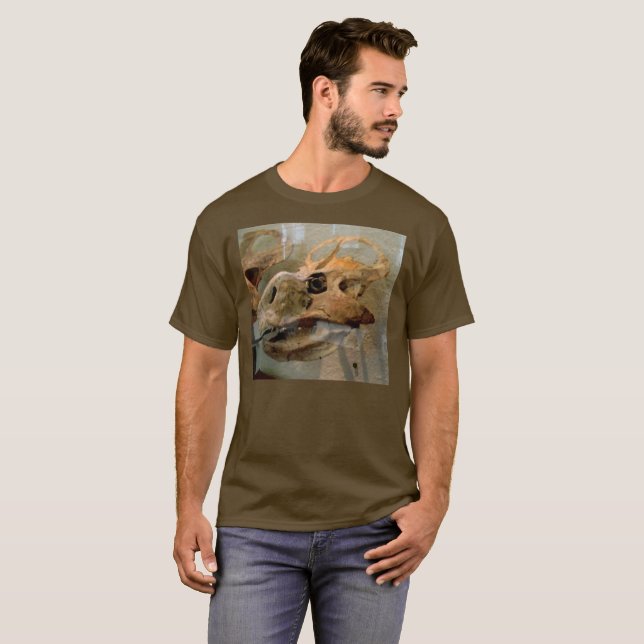 Dino Skull Oil Painting T-Shirt (Front Full)