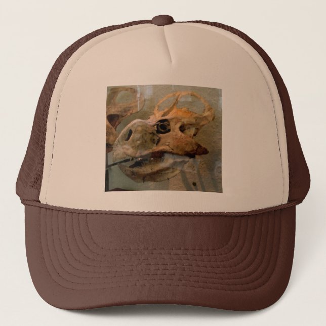 Dino Skull Oil Painting Trucker Hat (Front)