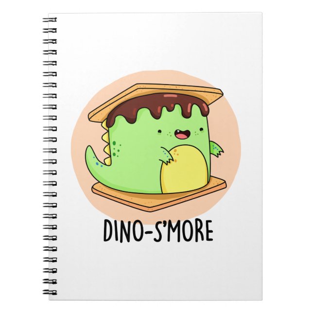 Dino-smore Funny Dinosaur Smore Pun  Notebook (Front)