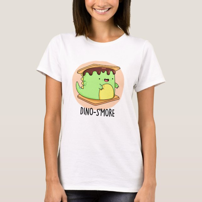 Dino-smore Funny Dinosaur Smore Pun  T-Shirt (Front)