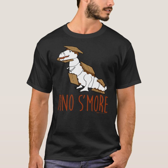 Dino S'more Marshmallow Dinosaur T Rex Joke T-Shirt (Front)
