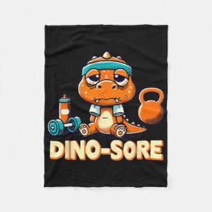 Dino-sore Weightlifting Bodybuilding Fitness Gym Fleece Blanket