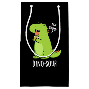 Dino-sour Funny Dinosaur Pun Dark BG Small Gift Bag