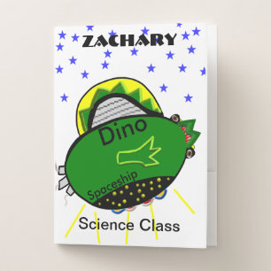 Dino Spaceship Outer Space Pocket Folders