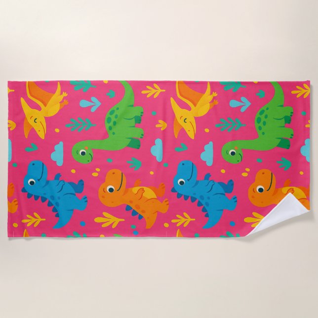 Dino Splash Beach Towel (Front)