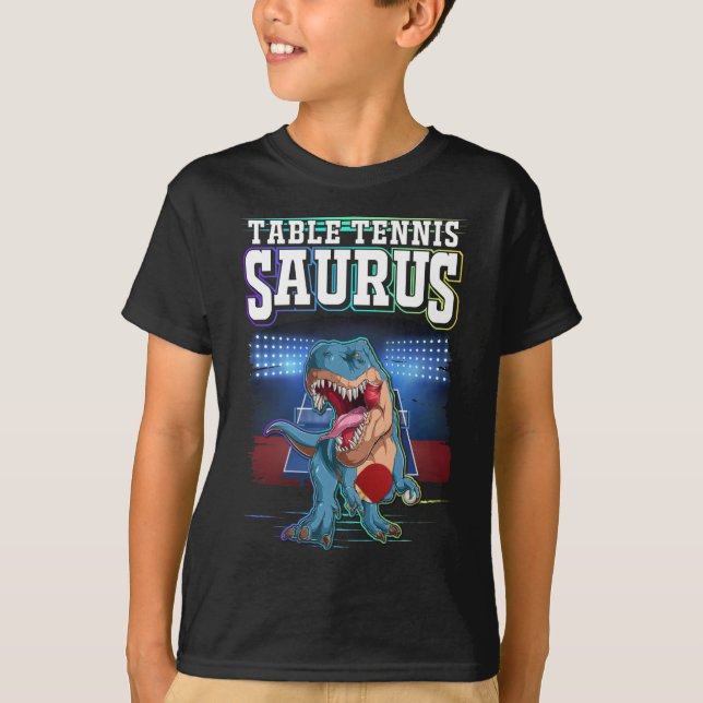Dino Sport Table Tennis playing Trex T-Shirt (Front)