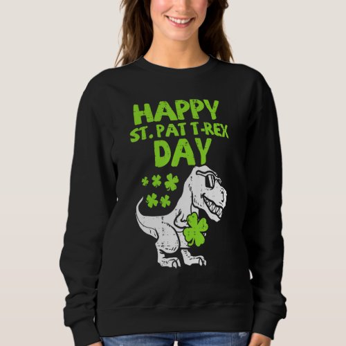Dino St Patricks Day  Happy St Pat Trex Day Toddle Sweatshirt