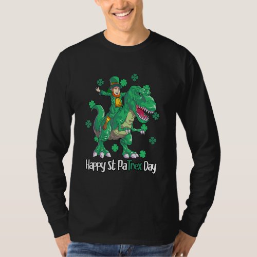 Dino St Patricks Day  Kids Toddler Boys Leprechaun T_Shirt